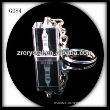 lasergraviertes Kristall Schlüsselanhänger und leerer Kristall G084